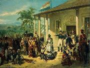 Nicolaas Pieneman The submission of Diepo Negoro to Lieutenant-General Hendrik Merkus Baron de Kock oil painting reproduction